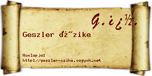 Geszler Őzike névjegykártya